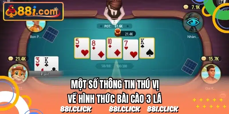 Một số thông tin thú vị về hình thức bài cào 3 lá